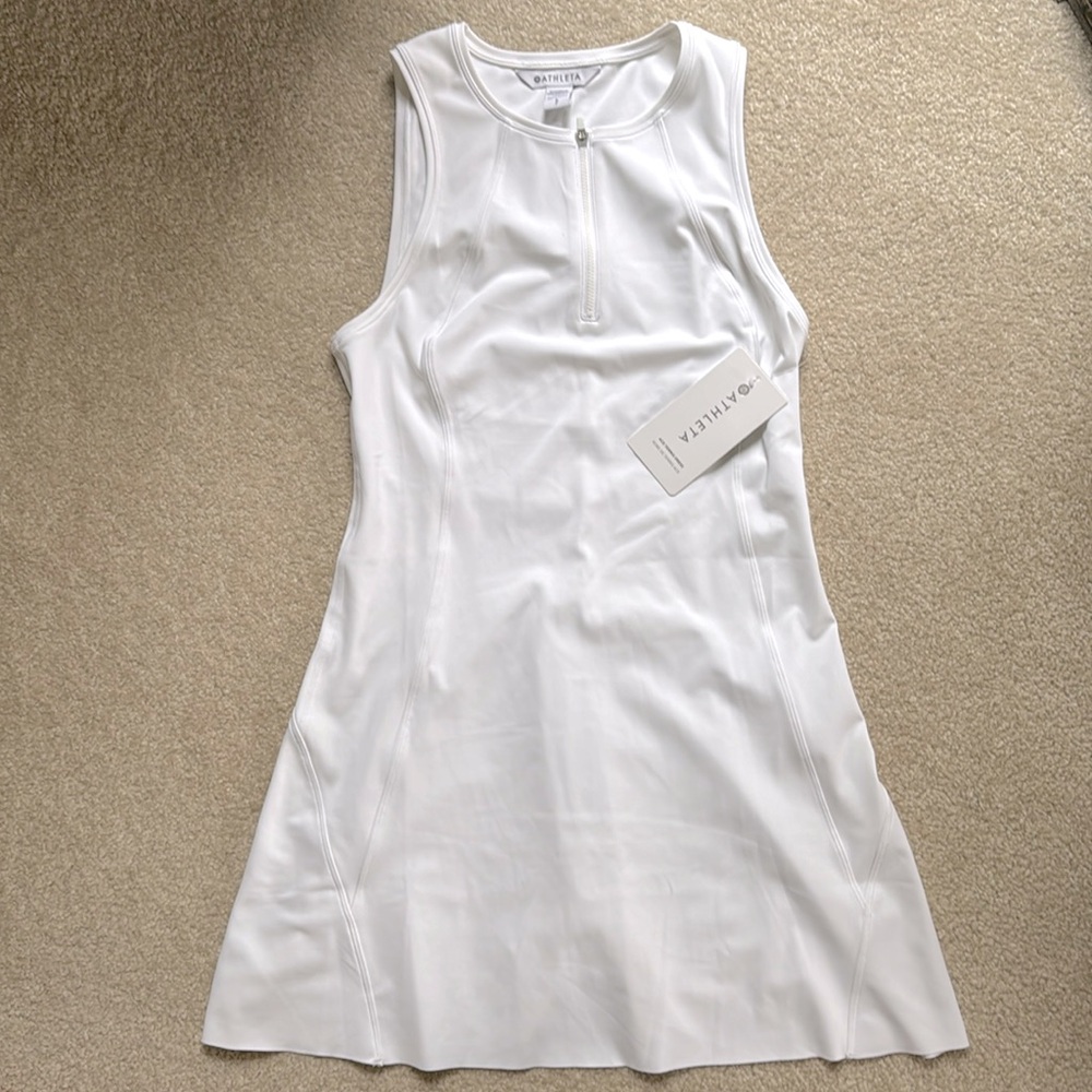Women Athleta Ace Tennis White Dress size Small. New with tag